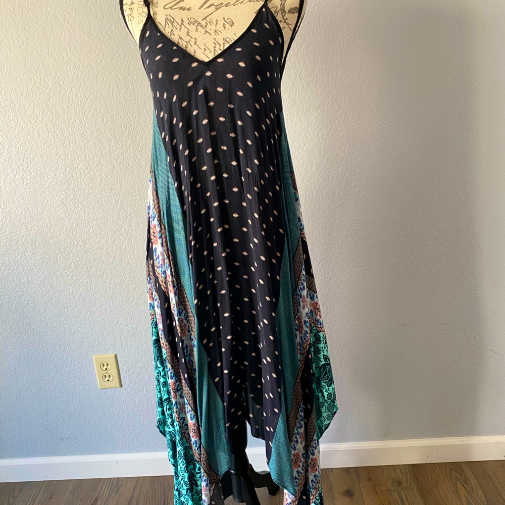 Nwot Bohemian Multicolored Patchwork Sundress - image 1